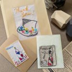 刺繍のメッセージカード３枚